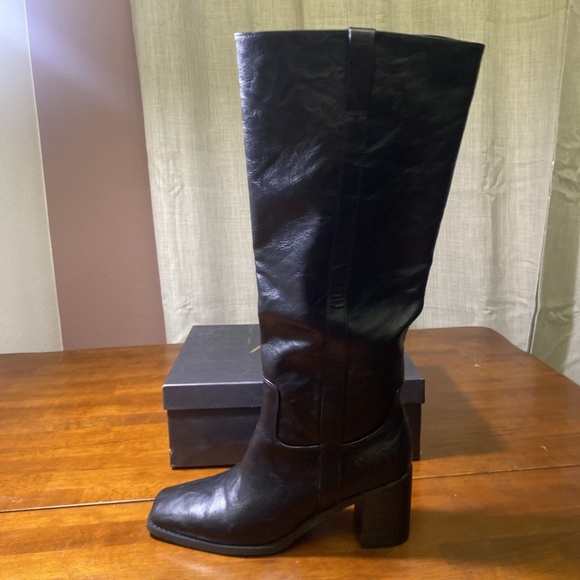 ISNOM Women's Black  Knee High Boots Size 10  NIB - Picture 4 of 16